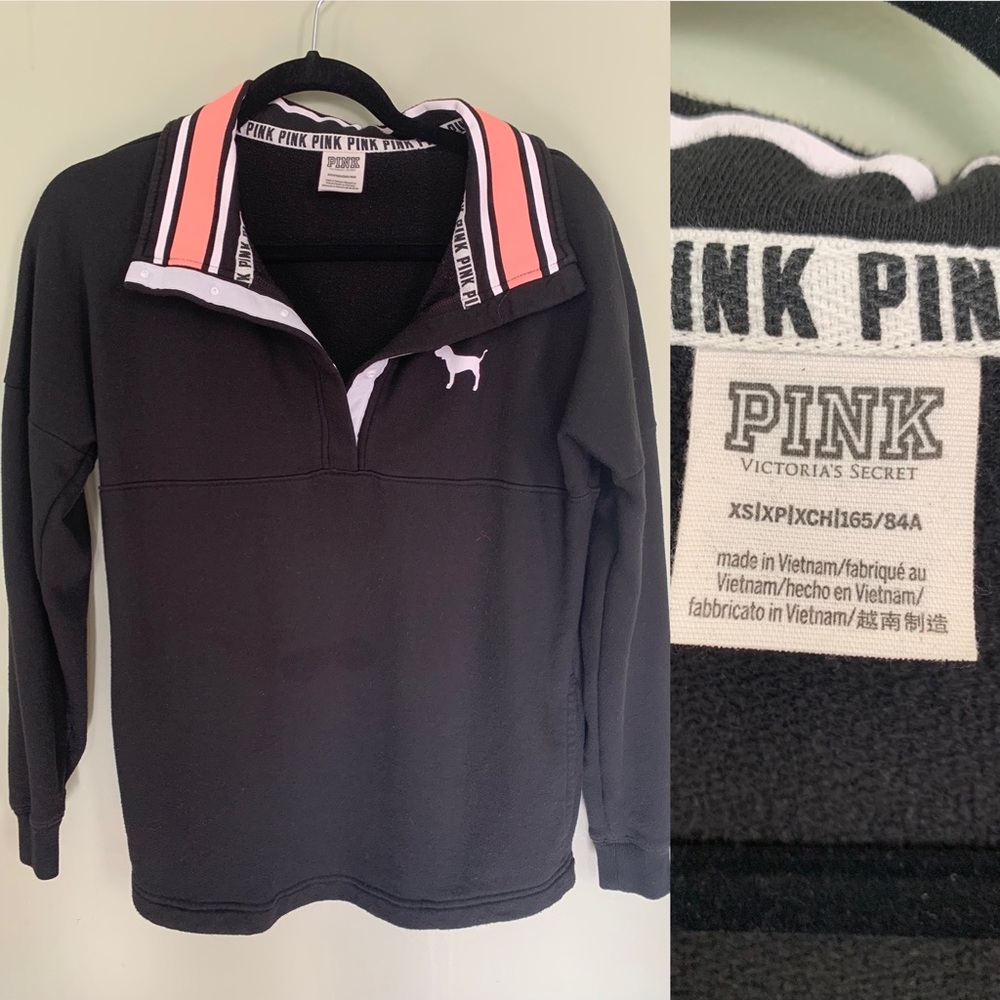 PINK Oversized 1/4 Zip Sweatshirt